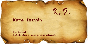 Kara István névjegykártya